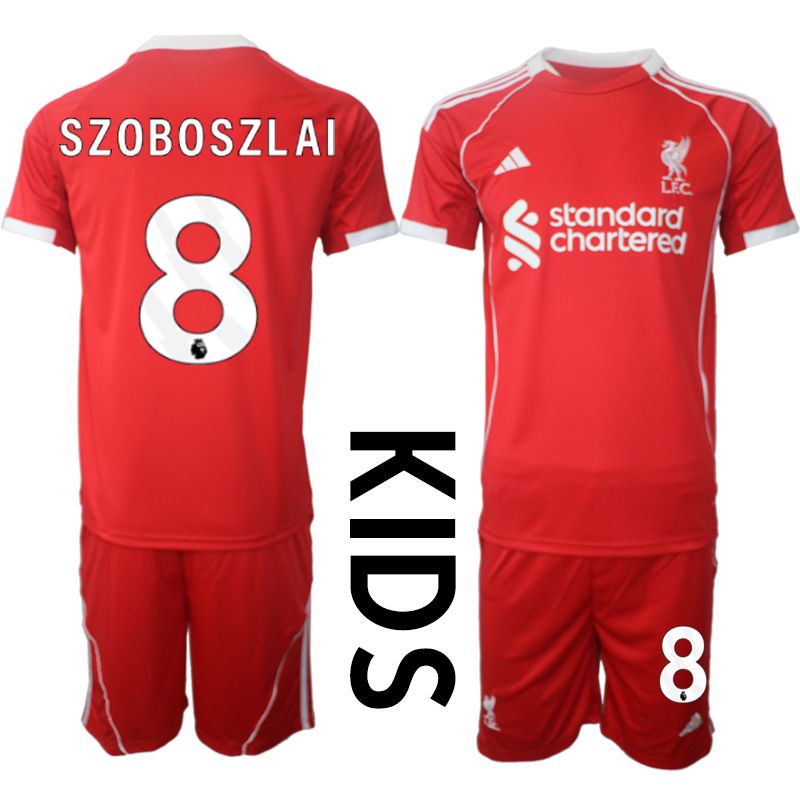 Youth 2025-2026 Season Club Liverpool home red 8 Soccer Jerseys